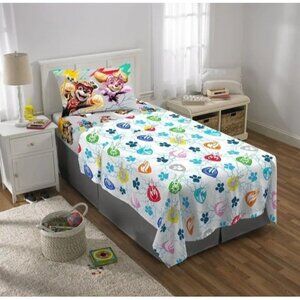 Paw Patrol Character & Logo Print Microfiber Twin Flat Sheet & Pillowcase ONLY
